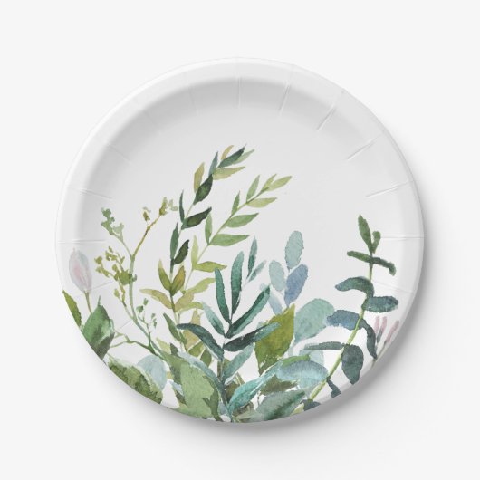 サマーグリーンリー結婚ブーケ ペーパープレート (正面)