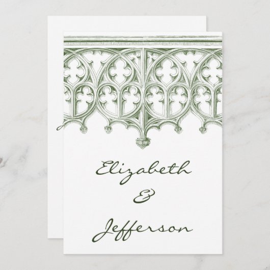 サマーグリーン大聖堂結婚式招待状 招待状 (正面/裏面)