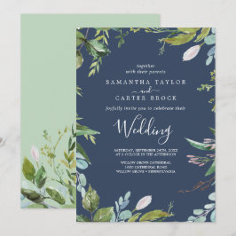 サマーグリーン | ネイビーウェディング 招待状
