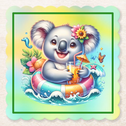 サマーコアラサブリメーションClipart-97702 ペーパーコースター (正面)