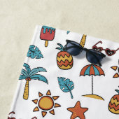 サマーココナッツポップスティクルサングラスパイナップルビーチ ビーチタオル (インサイチュ)