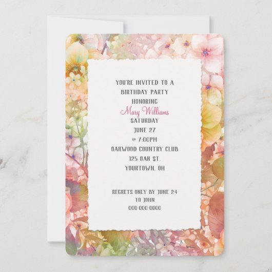 サマーコスモス誕生日パーティー 招待状 (正面)