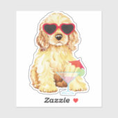 サマーコッカースパニエル犬ビニールシール シール (シート)