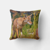 サマーコヨーテ絵画野生動物 クッション (裏面)