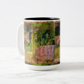 サマーコヨーテ絵画野生動物 ツートーンマグカップ (正面左)