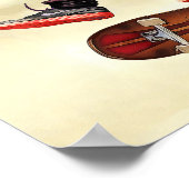 サマーコンクリートスケートボードパークアットビーチ ポスター (角)