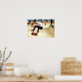 サマーコンクリートスケートボードパークアットビーチ ポスター (キッチン)