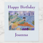 サマーコースト&フラワーワインラベル ワインラベル (シングルラベル)