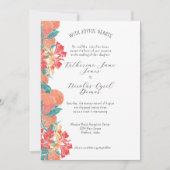 サマーコーラルフルーツ&フローラウォーターカラーパターン 招待状 (正面)