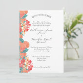 サマーコーラルフルーツ&フローラウォーターカラーパターン 招待状 (スタンド正面)