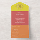 サマーゴールドマンダラウェディング オールインワン招待状 (内側)