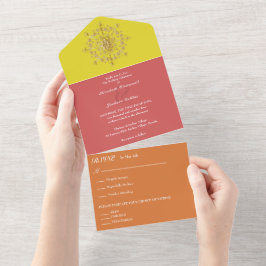 サマーゴールドマンダラウェディング オールインワン招待状