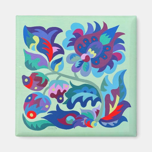 サマーサイケデリックストロベリーマグネット マグネット (正面)