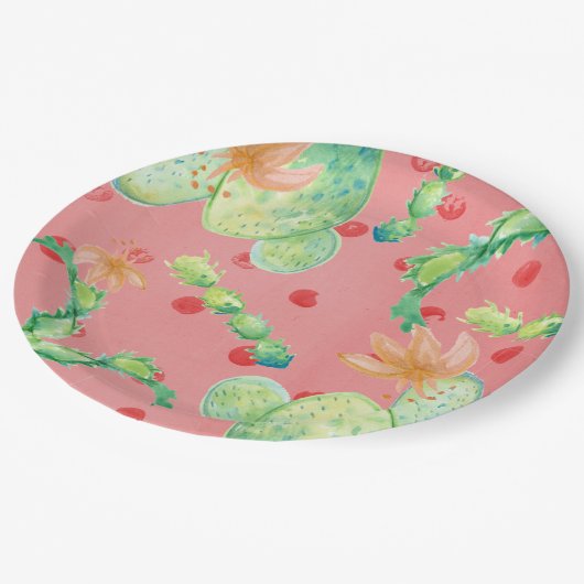 サマーサボスピンク紙プレート ペーパープレート (アングル)