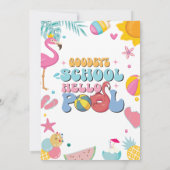 サマーサヨナスクールハロープールモダンパーティー 招待状 (裏面)