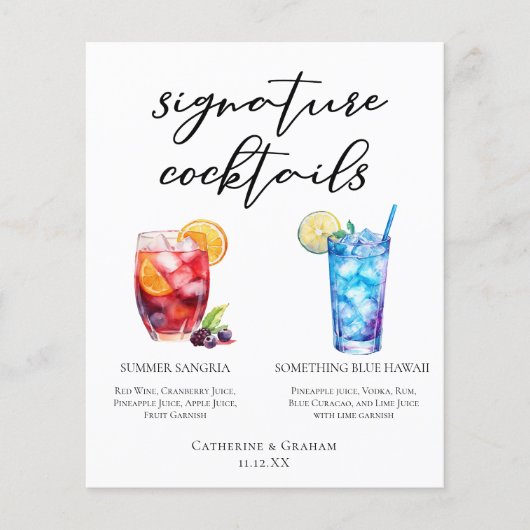 サマーサングリアブルービーチシグネチャーカクテルメニュー (正面)