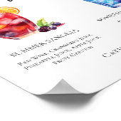 サマーサングリアブルービーチシグネチャーカクテルメニュー ポスター (角)