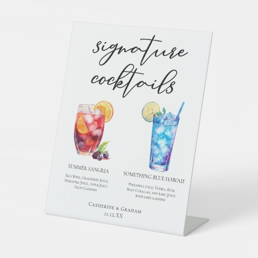サマーサングリアブルービーチシグネチャーカクテルメニュー 台座サイン (正面)