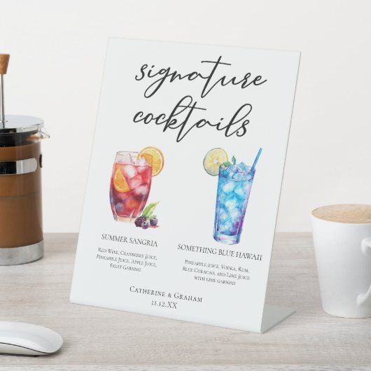 サマーサングリアブルービーチシグネチャーカクテルメニュー 台座サイン (インサイチュ)