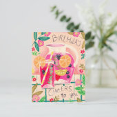 サマーサングリア誕生日応援の挨拶 ポストカード (スタンド正面)