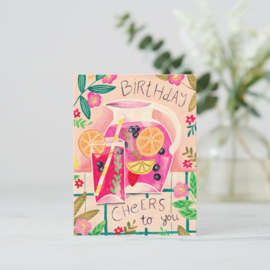 サマーサングリア誕生日応援の挨拶 ポストカード (スタンド正面)