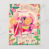 サマーサングリア誕生日応援の挨拶 ポストカード (正面)