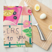 サマーサングリア誕生日応援 キッチンタオル (四つ折り)