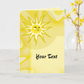 サマーサンサニーサンシャインカスタムグリーティング カード (黄色い花)