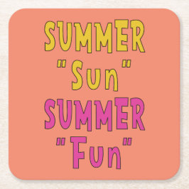 サマーサンサマーおもしろい スクエアペーパーコースター
