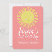サマーサンシャインフローラサンガールズバースデーパーティー 招待状 (正面)