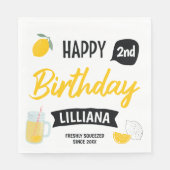 サマーサンシャインレモネードスタンドバースデーパーティー スタンダードランチョンナプキン (正面)