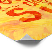 サマーサンシャイン絵を描オレンジサンタイポグラフィ ポスター (角)