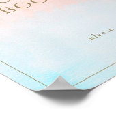 サマーサンセットウォーターカラーゲストブックサイン ポスター (角)