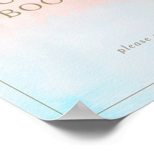 サマーサンセットウォーターカラーゲストブックサイン ポスター (角)