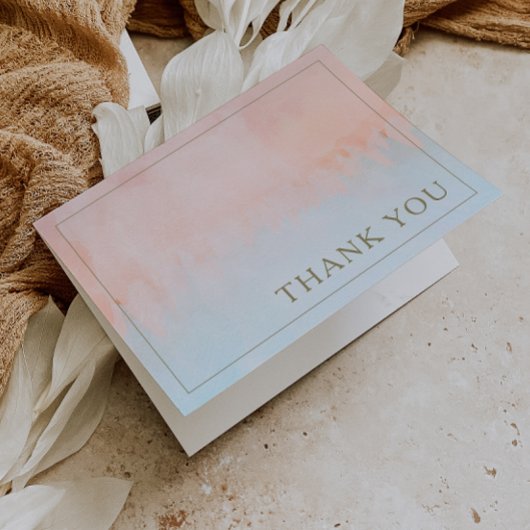 サマーサンセットウォーターカラーサンキューカード サンキューカード