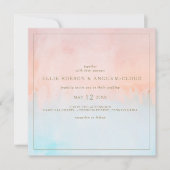 サマーサンセットウォーターカラースクエア結婚式招待状 招待状 (正面)