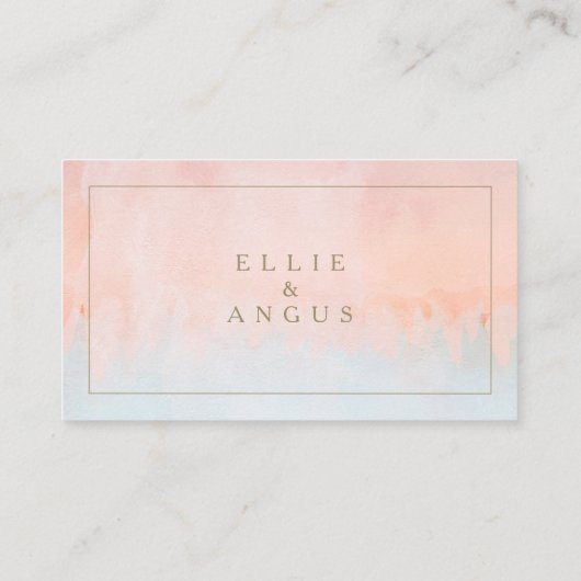 サマーサンセットウォーターカラーフラット結婚ズ座席表 プレイスカード (裏面)