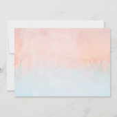 サマーサンセットウォーターカラー水平ブライダルシャワー 招待状 (裏面)