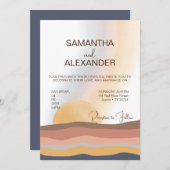 サマーサンセットコーストビーチ結婚式 招待状 (正面/裏面)
