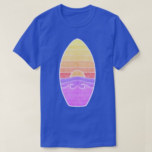 サマーサンセットサーフボードTシャツ Tシャツ (デザイン正面)