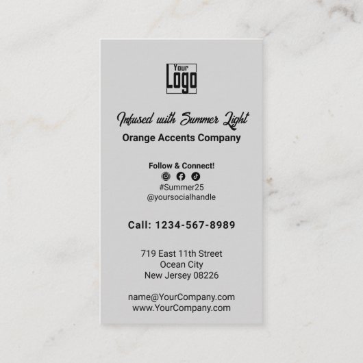 サマーサンセットデザインテンプレートサービス ロイヤリティカード (裏面)