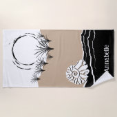 サマーサンセットデューンサンドシーシェル名 ビーチタオル (正面)