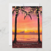 サマーサンセットトロピカルビーチ結婚式 招待状 (裏面)