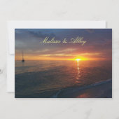 サマーサンセットトロピカル結婚式招待状 招待状 (正面)