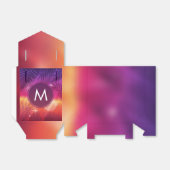 サマーサンセットパームツリーズモノグラムパープルオレンジ フェイバーボックス (折り畳みなし)