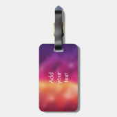 サマーサンセットパームツリーズモノグラムパープルオレンジ ラゲッジタグ (裏面縦)