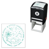 サマーサンセットビーチ結婚したカップル差出人住所 セルフインキングスタンプ (インサイチュ)