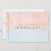 サマーサンセット水彩色ブライドメイドプロポーズカード 招待状 (正面)