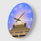 サマーサンセット波止場 ラージ壁時計 (傾斜)