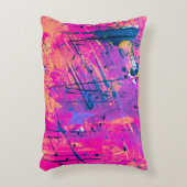 サマーサンセット(ばちゃばちゃ)跳ねる絵を描抽象芸術 アクセントクッション (正面(垂直))